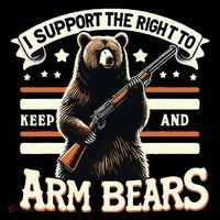 Support Right To Keep And Arm Bears Humorous Wildlife Rights Bucket Hat thumb 4