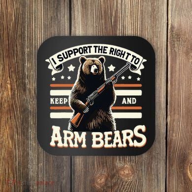 Support Right To Keep And Arm Bears Humorous Wildlife Rights Coaster