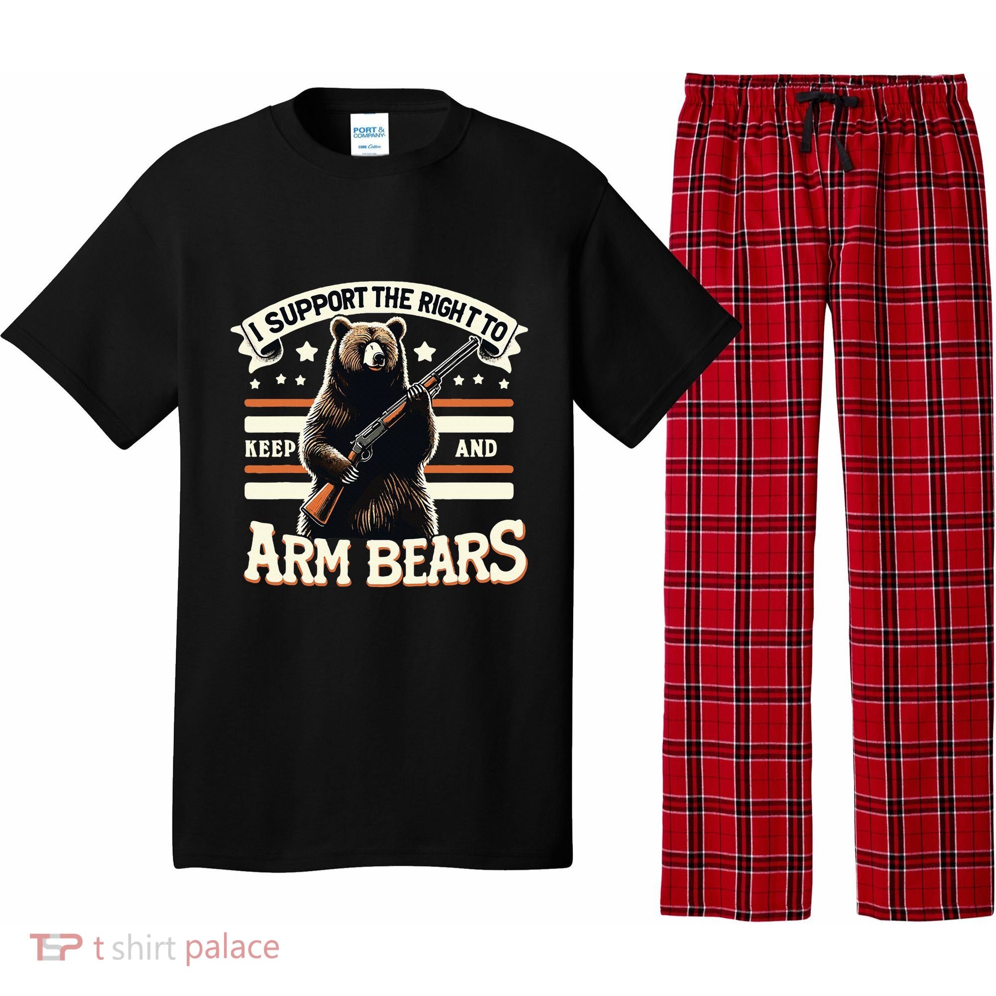 Support Right To Keep And Arm Bears Humorous Wildlife Rights Pajama Set