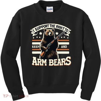 Support Right To Keep And Arm Bears Humorous Wildlife Rights Kids Sweatshirt