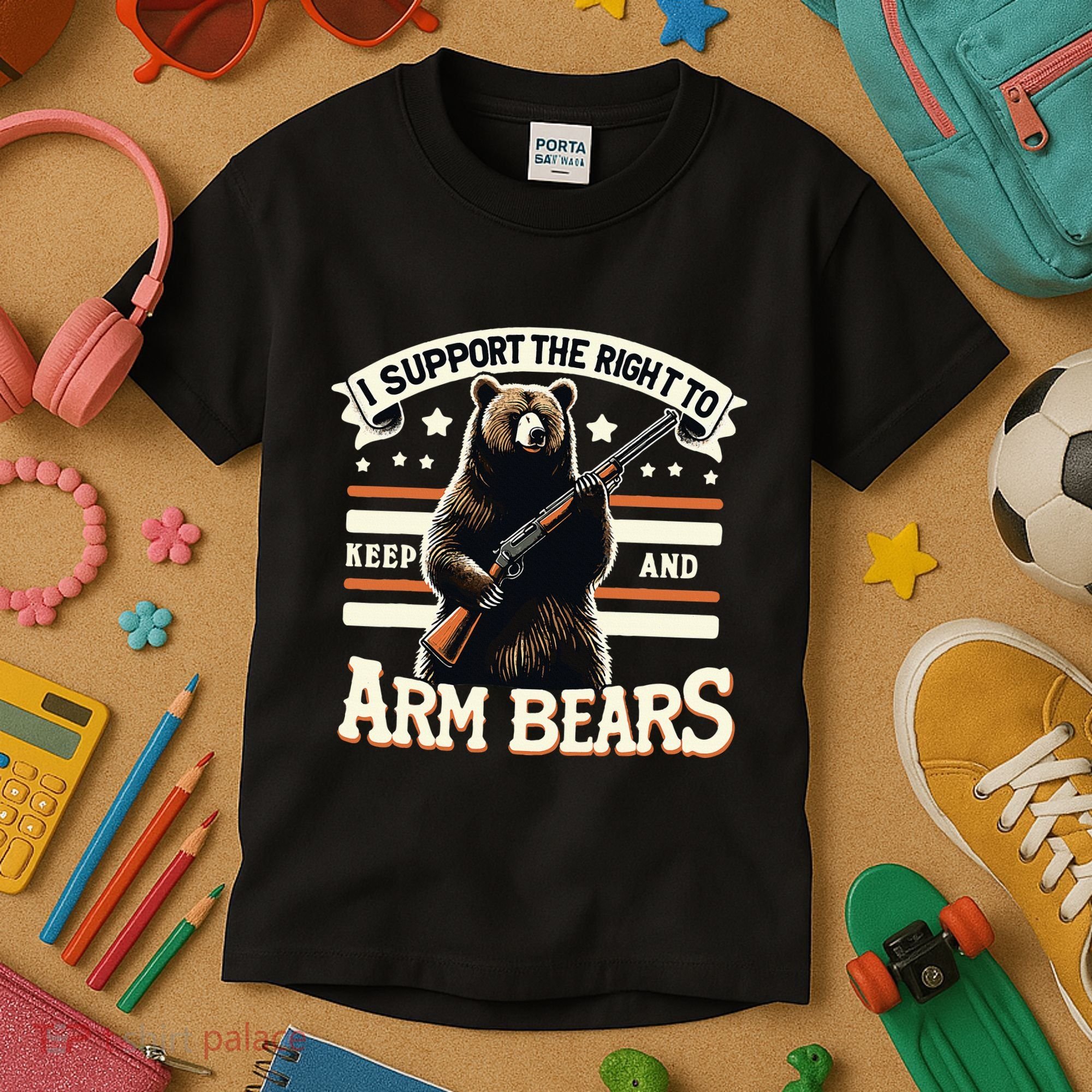 Support Right To Keep And Arm Bears Humorous Wildlife Rights Kids T-Shirt