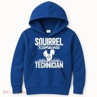 Squirrel Removal Technician Funny Squirrel Hunting Gift Kids Hoodie thumb 0