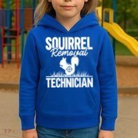 Squirrel Removal Technician Funny Squirrel Hunting Gift Kids Hoodie thumb 3