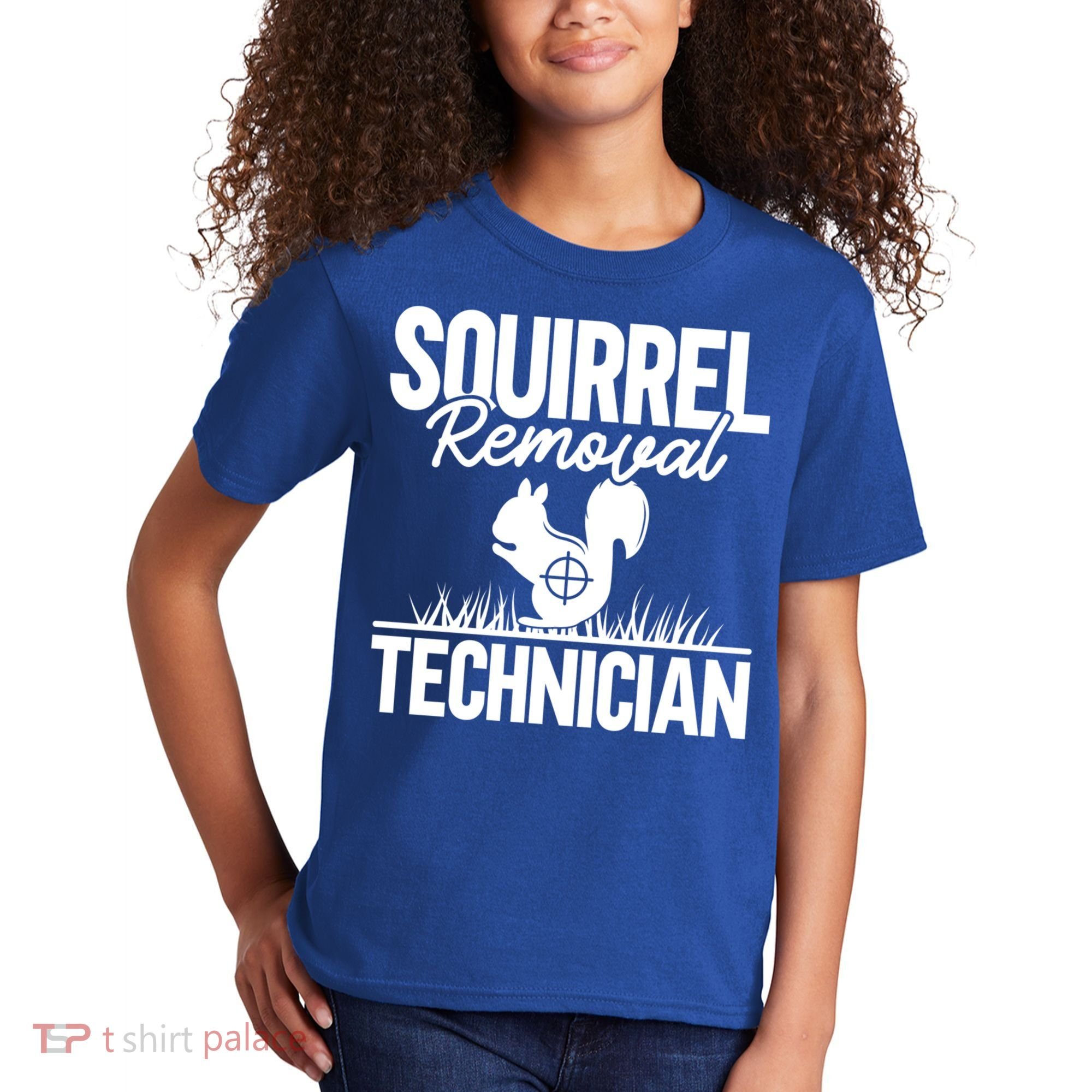 Squirrel Removal Technician Funny Squirrel Hunting Gift Kids T-Shirt