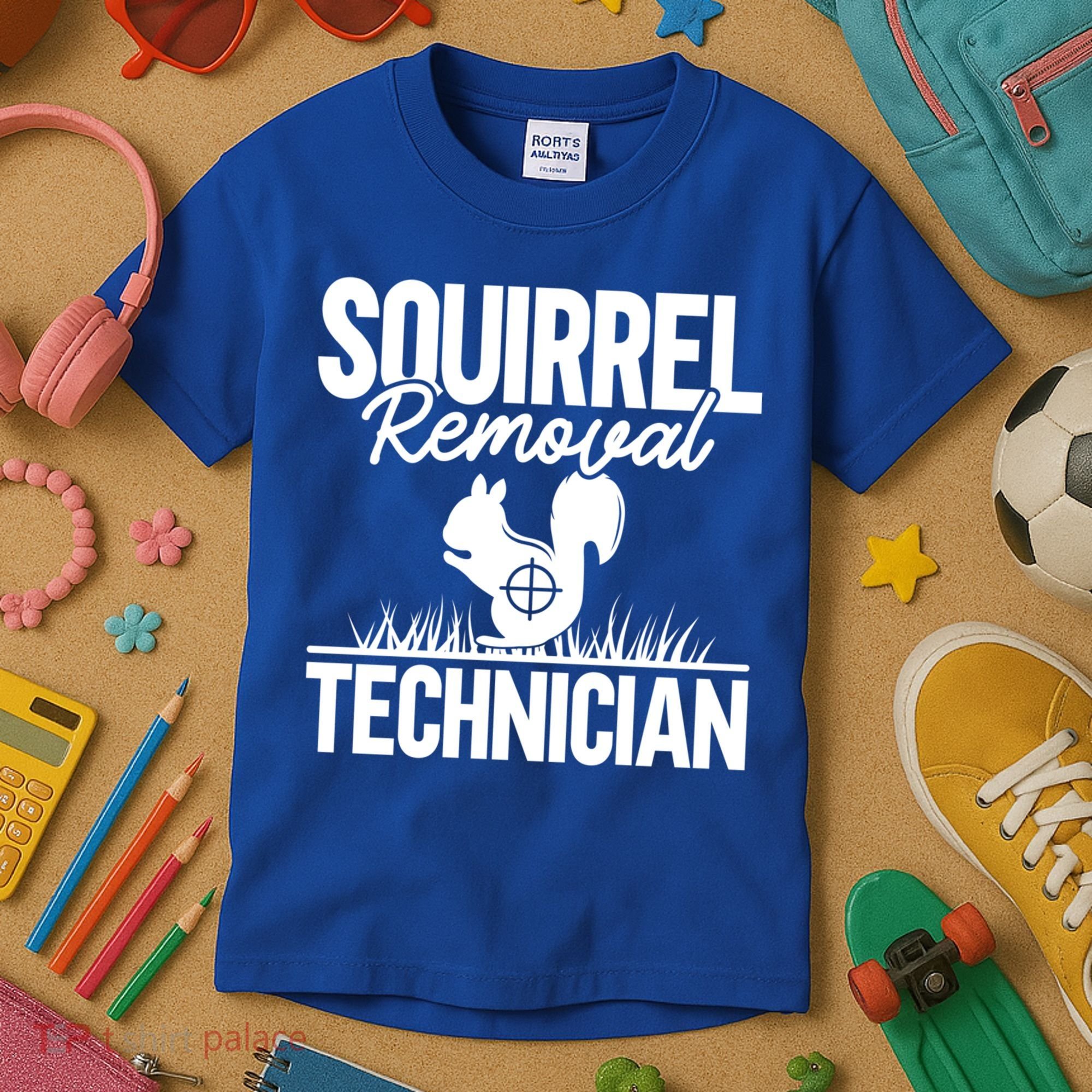 Squirrel Removal Technician Funny Squirrel Hunting Gift Kids T-Shirt