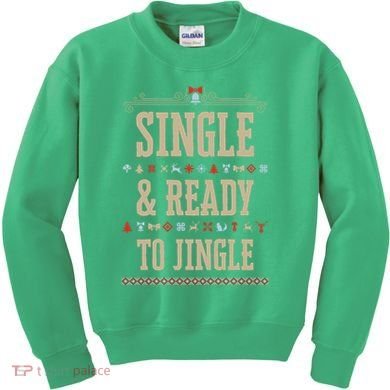 Single & Ready To Jingle Chrismas Kids Sweatshirt