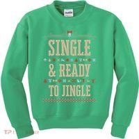 Single & Ready To Jingle Chrismas Kids Sweatshirt thumb 0