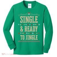 Single & Ready To Jingle Chrismas Kids Long Sleeve Shirt thumb 0