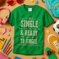 Single & Ready To Jingle Chrismas Kids T-Shirt thumb 3