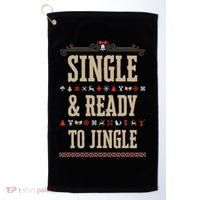 Single & Ready To Jingle Christmas Golf Towel thumb 0