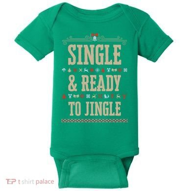 Single & Ready To Jingle Christmas Baby Bodysuit