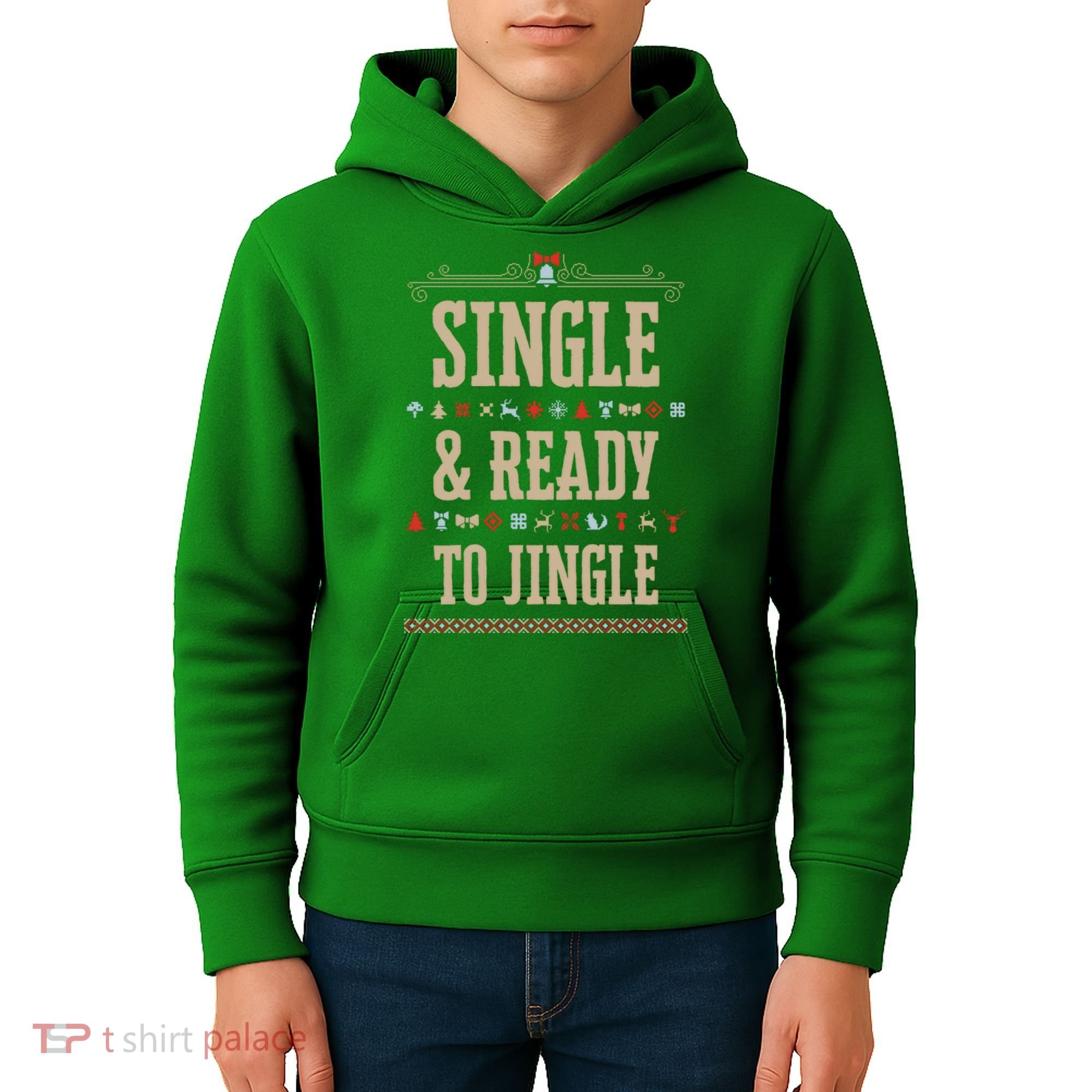 Single & Ready To Jingle Christmas Kids Hoodie