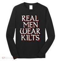 Scottish Red Tartan Plaid Real Wear Kilts Long Sleeve Shirt thumb 0