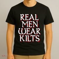 Scottish Red Tartan Plaid Real Wear Kilts T-Shirt thumb 3