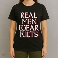 Scottish Red Tartan Plaid Real Wear Kilts T-Shirt thumb 4