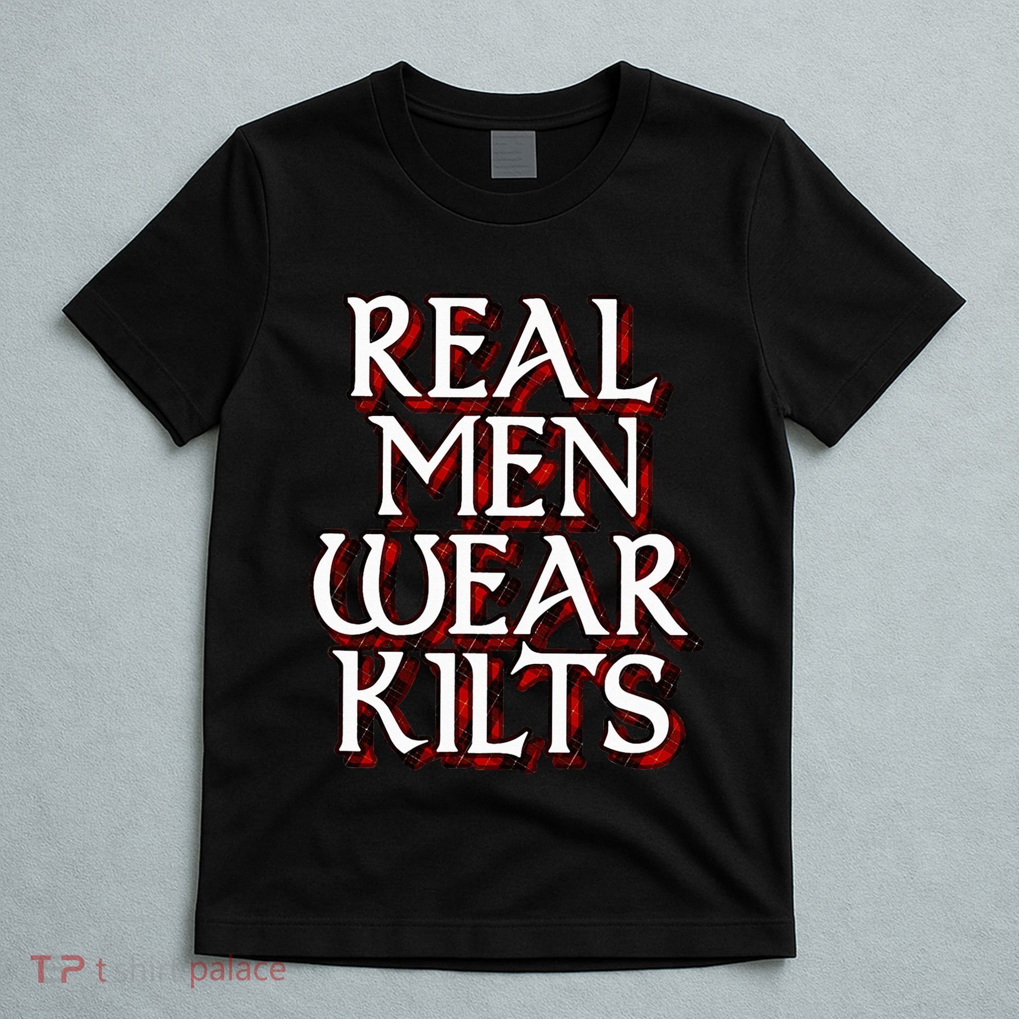 Scottish Red Tartan Plaid Real Wear Kilts T-Shirt