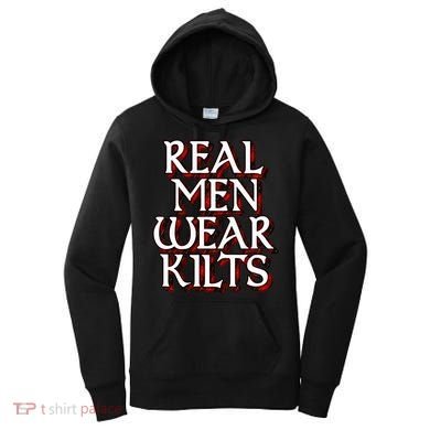 Scottish Red Tartan Plaid Real Wear Kilts Women's Hoodie