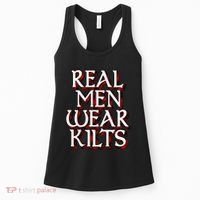 Scottish Red Tartan Plaid Real Wear Kilts Women's Tank Top thumb 0