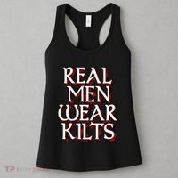 Scottish Red Tartan Plaid Real Wear Kilts Women's Tank Top thumb 3