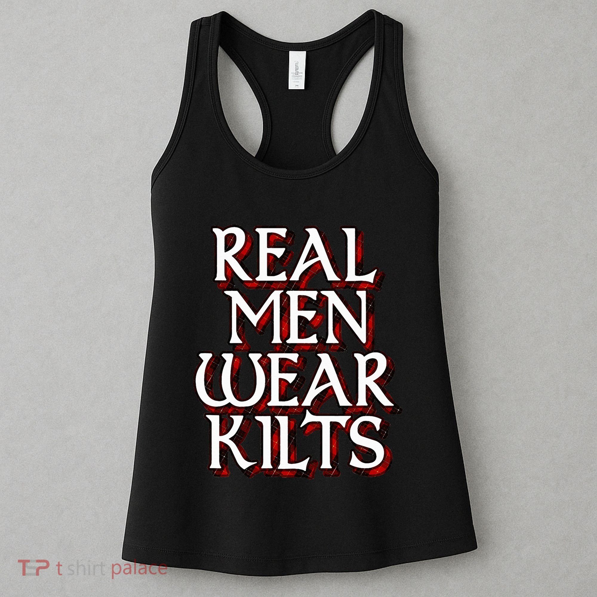 Scottish Red Tartan Plaid Real Wear Kilts Women's Tank Top