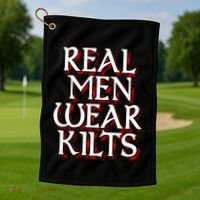 Scottish Red Tartan Plaid Real Wear Kilts Golf Towel thumb 1