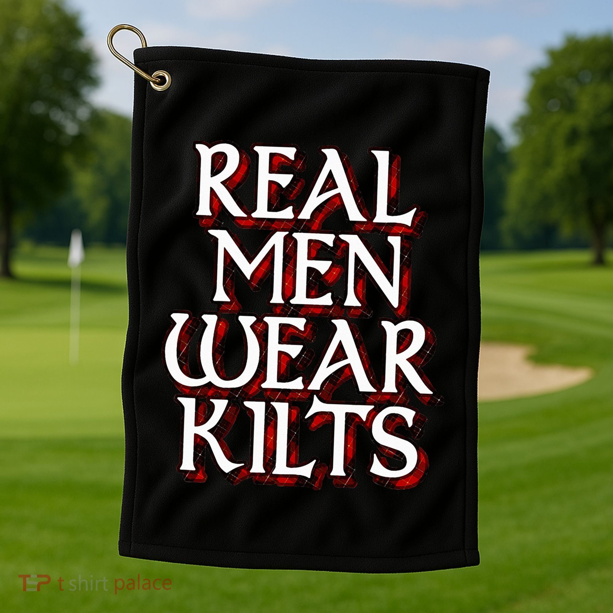 Scottish Red Tartan Plaid Real Wear Kilts Golf Towel