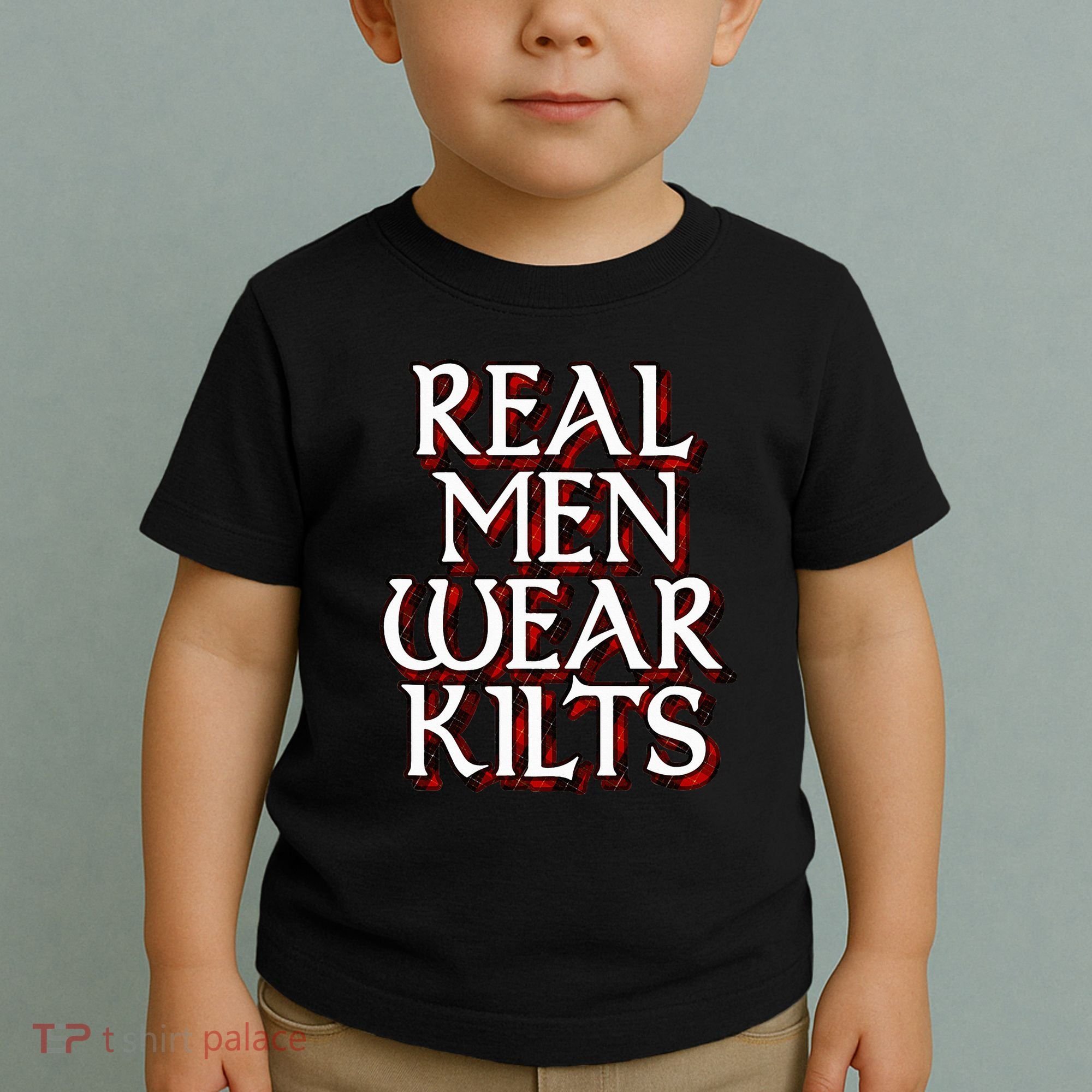 Scottish Red Tartan Plaid Real Wear Kilts Toddler T-Shirt