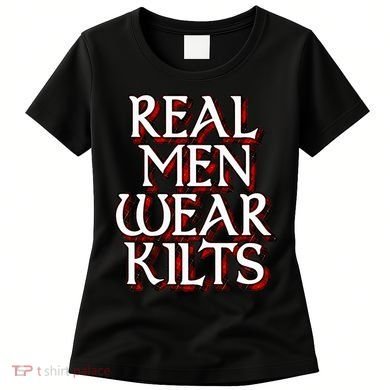 Scottish Red Tartan Plaid Real Wear Kilts Women's T-Shirt