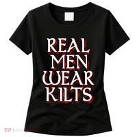 Scottish Red Tartan Plaid Real Wear Kilts Women's T-Shirt thumb 0