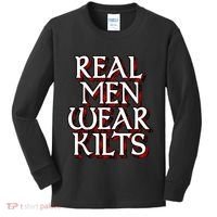 Scottish Red Tartan Plaid Real Wear Kilts Kids Long Sleeve Shirt thumb 0