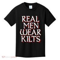 Scottish Red Tartan Plaid Real Wear Kilts Kids T-Shirt thumb 0