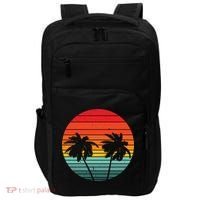 Summer Retro Tropical Sunset Impact Tech Backpack thumb 0