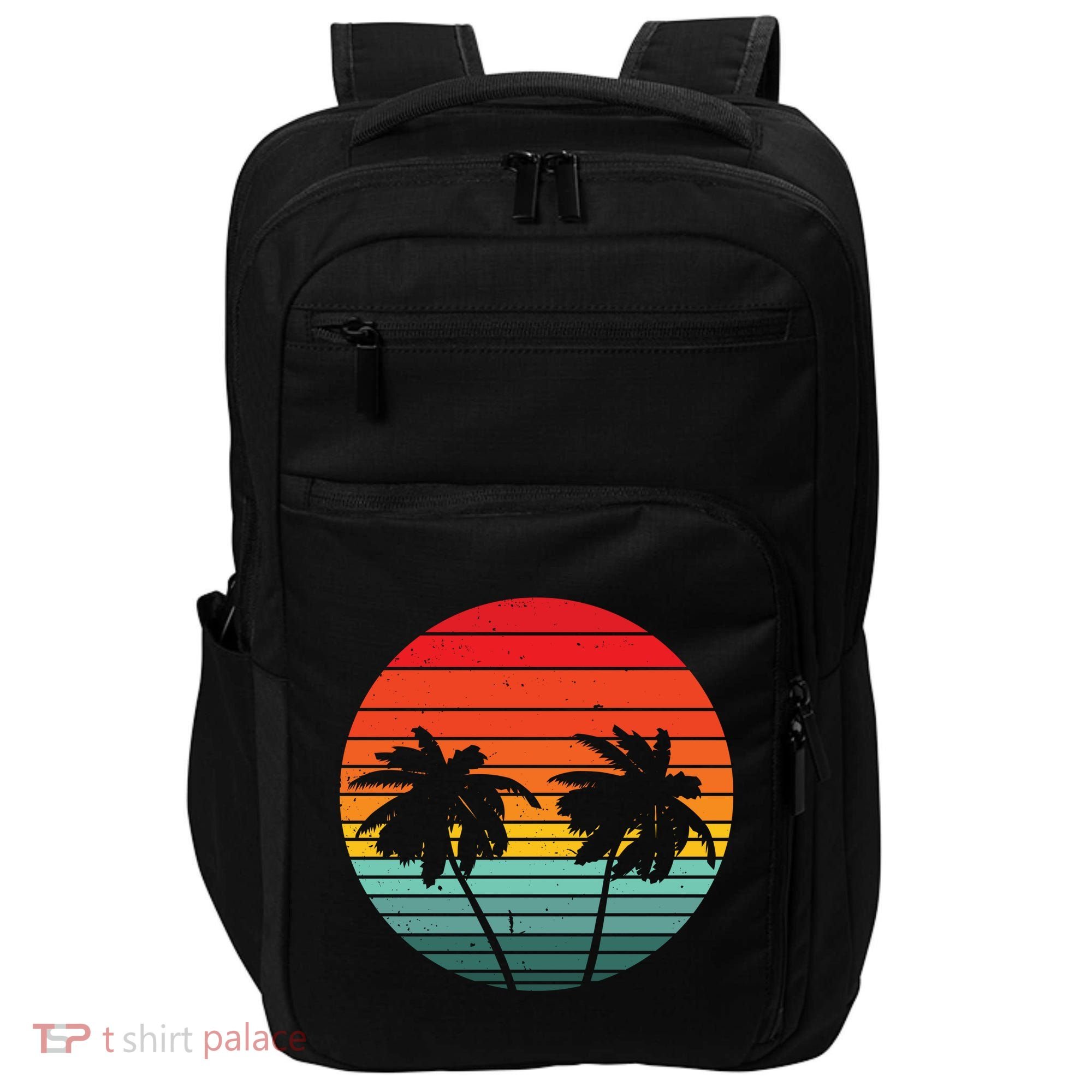 Summer Retro Tropical Sunset Impact Tech Backpack