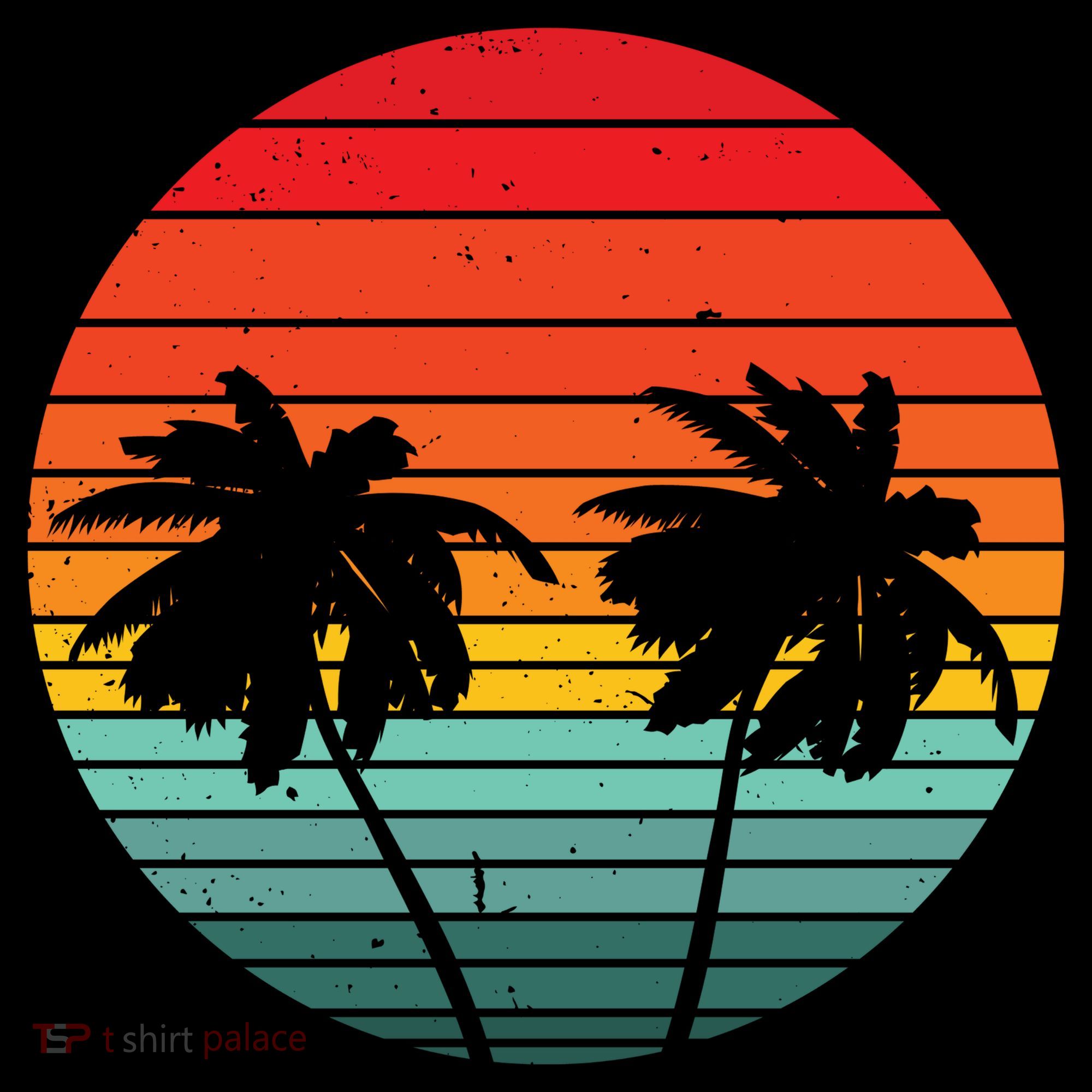 Summer Retro Tropical Sunset Impact Tech Backpack