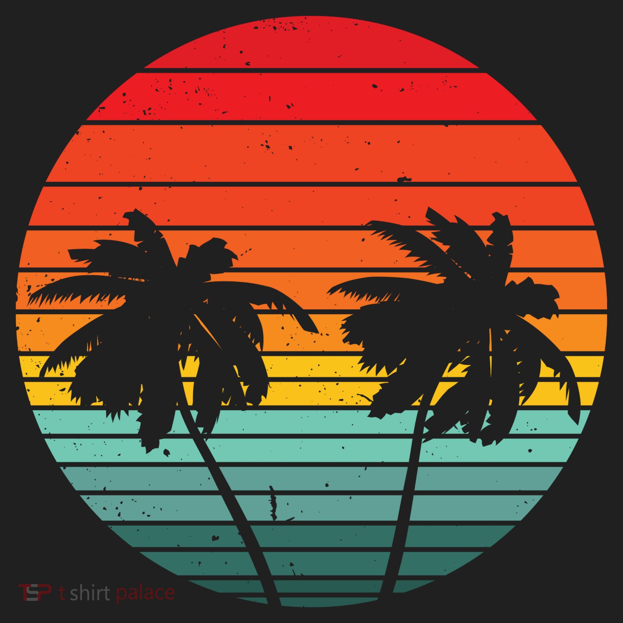 Summer Retro Tropical Sunset Tumbler