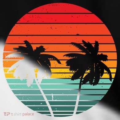 Summer Retro Tropical Sunset Toddler Fine Jersey T-Shirt