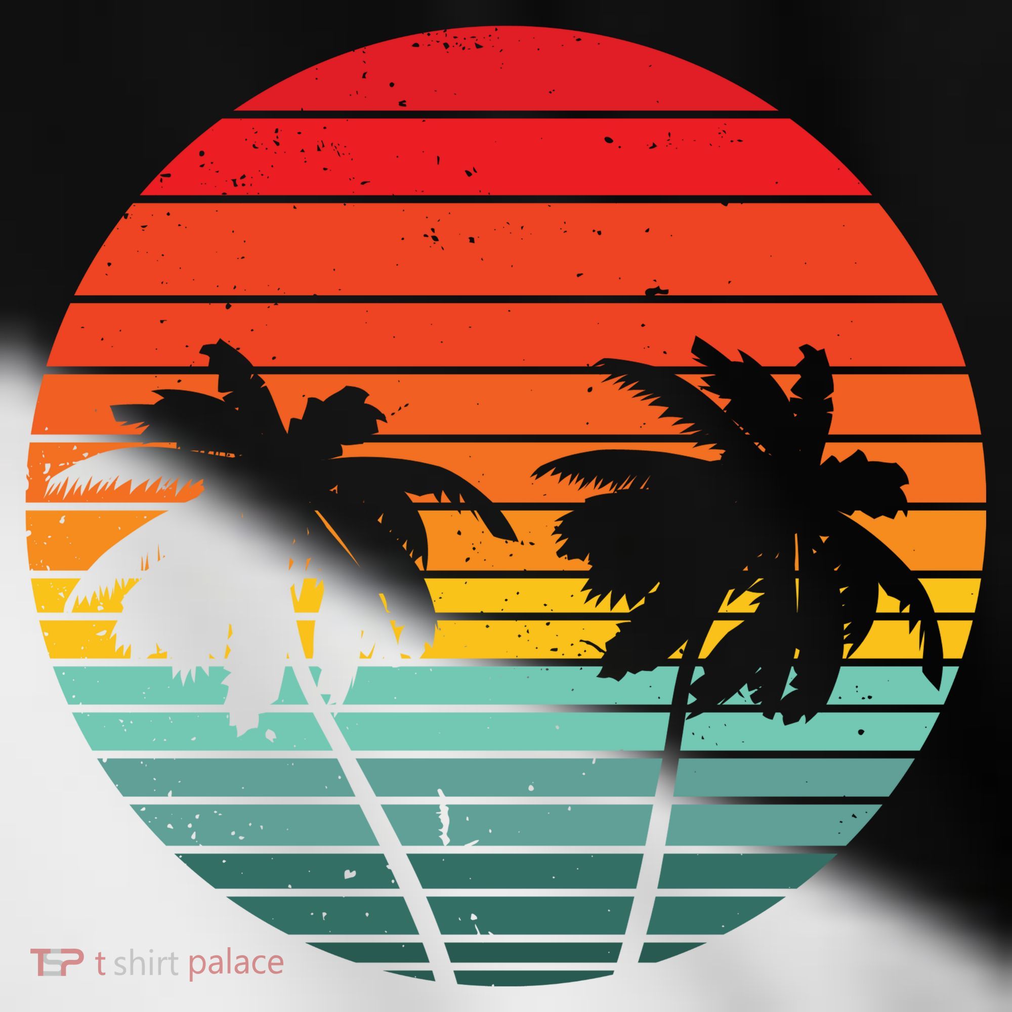 Summer Retro Tropical Sunset Toddler Fine Jersey T-Shirt