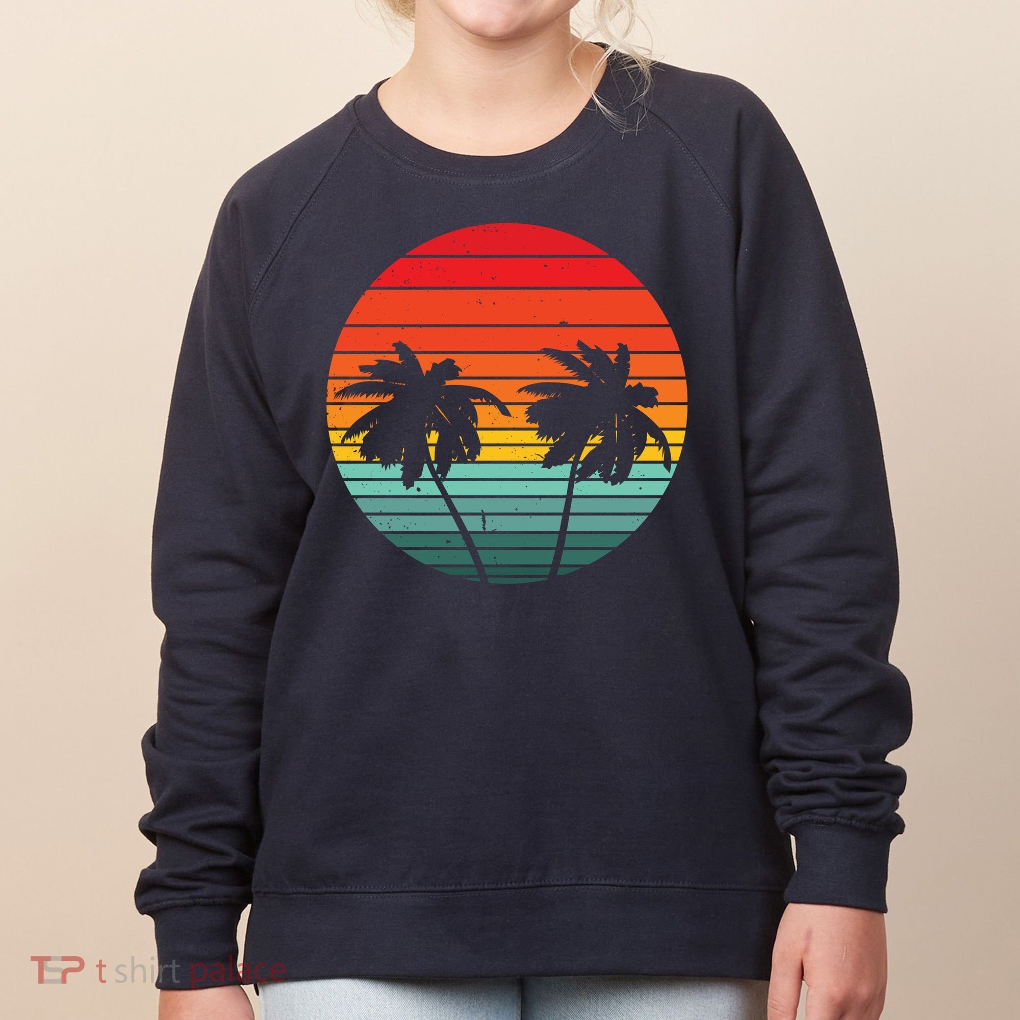 Summer Retro Tropical Sunset Women's Sweatshirt