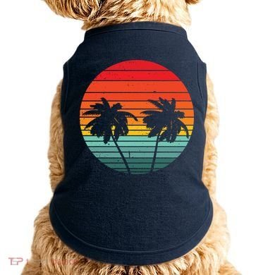 Summer Retro Tropical Sunset Doggie Tank