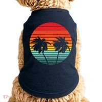 Summer Retro Tropical Sunset Doggie Tank thumb 0