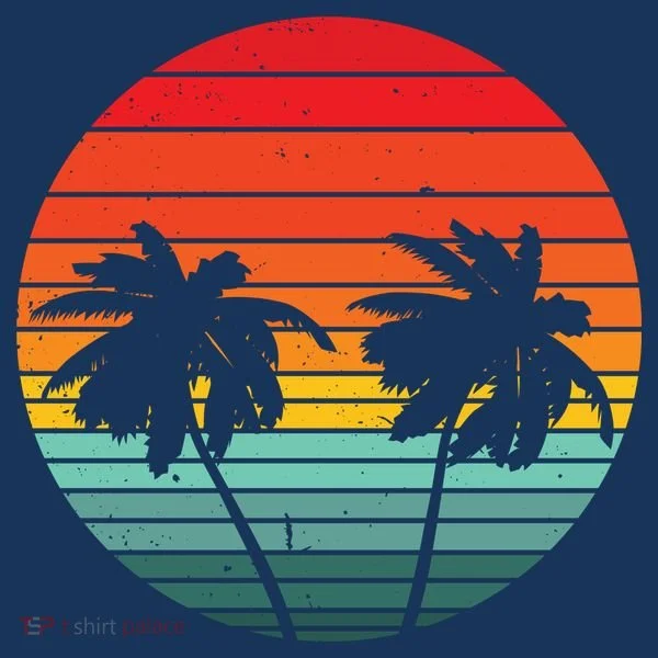 Summer Retro Tropical Sunset Doggie Tank