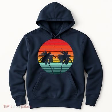 Summer Retro Tropical Sunset Hoodie