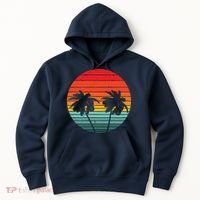 Summer Retro Tropical Sunset Hoodie thumb 0