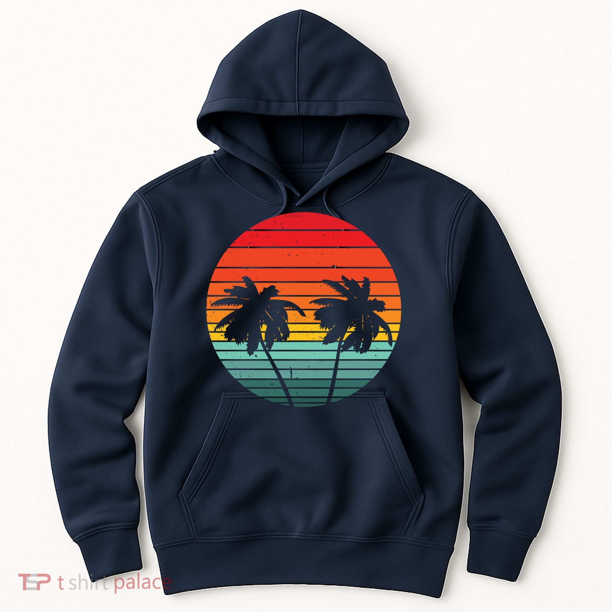 Summer Retro Tropical Sunset Hoodie