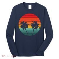 Summer Retro Tropical Sunset Long Sleeve Shirt thumb 0