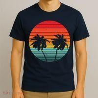 Summer Retro Tropical Sunset T-Shirt thumb 3