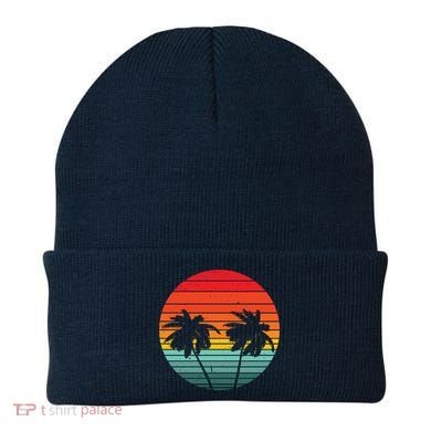 Summer Retro Tropical Sunset Beanie