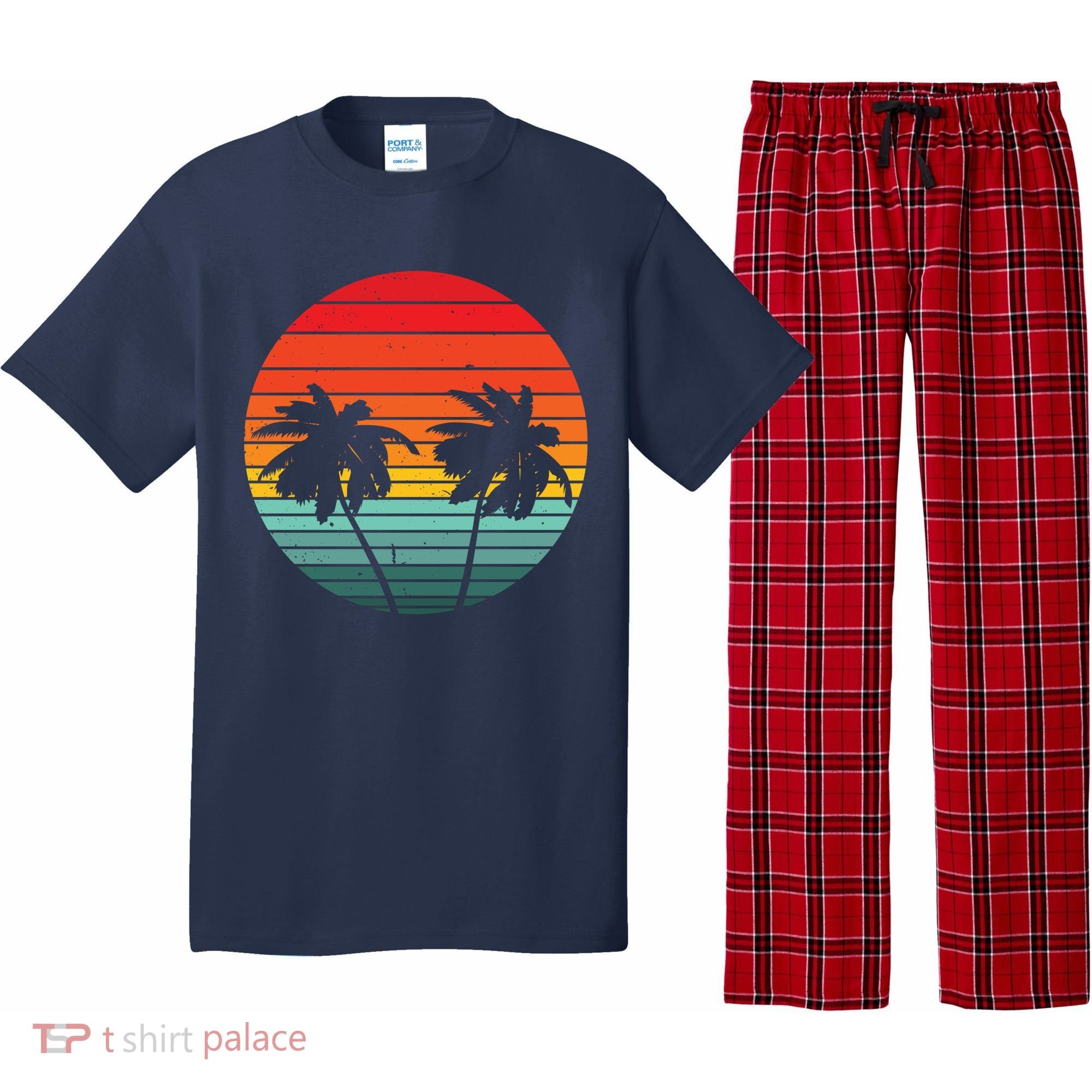 Summer Retro Tropical Sunset Pajama Set