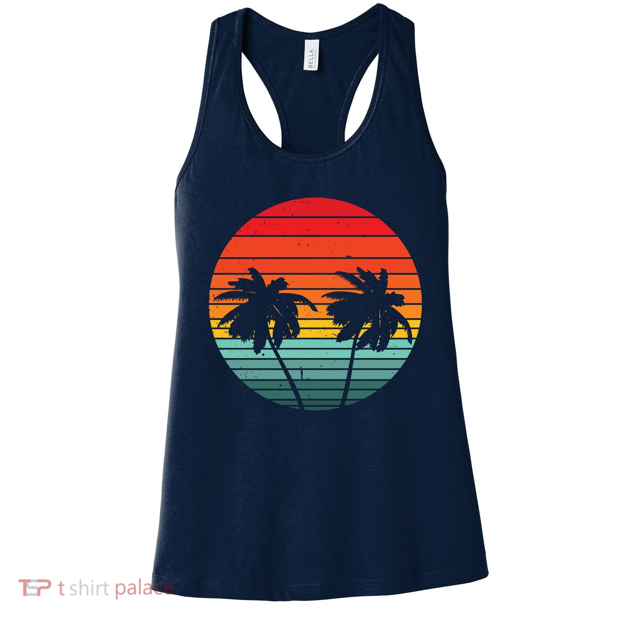 Summer Retro Tropical Sunset Women's Tank Top