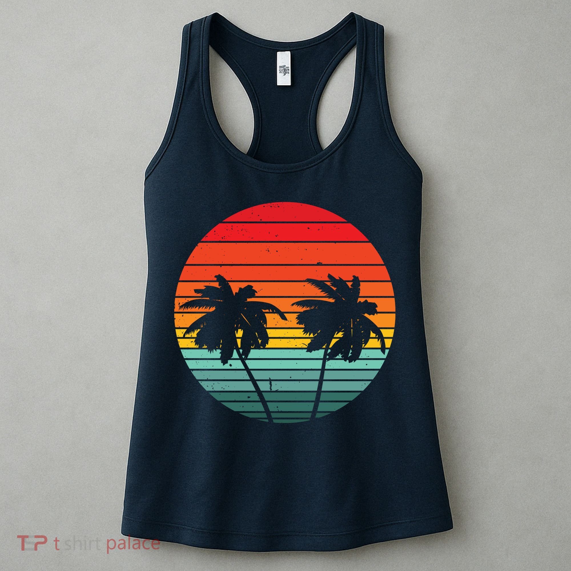 Summer Retro Tropical Sunset Women's Tank Top